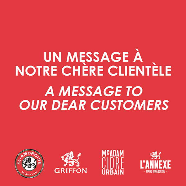 A message to our dear customers